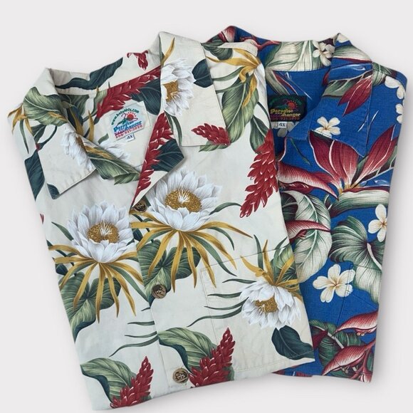 2 Vtg Paradise On A Hanger Mens 4XL Tropical Hawaiian Shirts 100% Cotton Limited - Picture 3 of 15